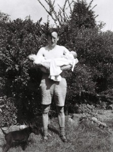 Leonard with his two babies 1946 